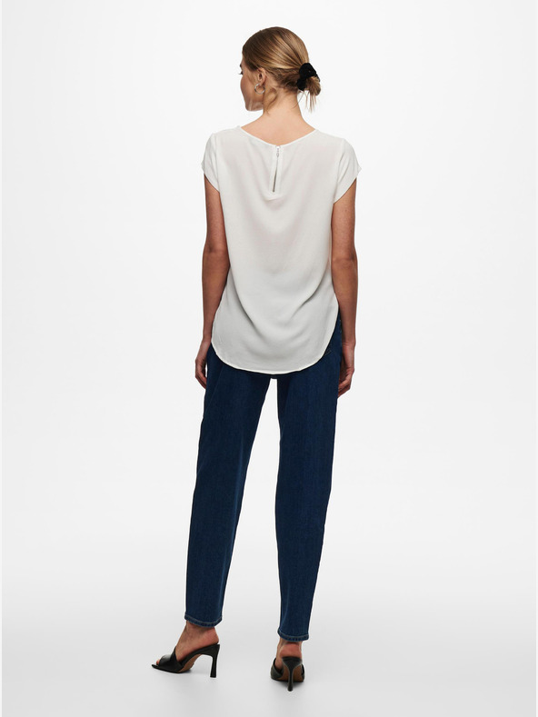 ONLY Krémová blúzka so zadným zipsom ONLY Vic