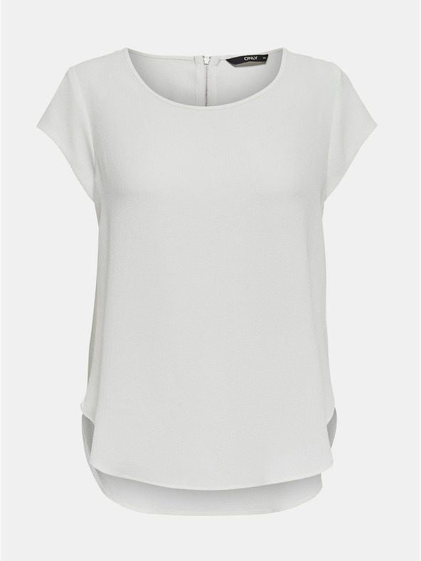 ONLY Krémová blúzka so zadným zipsom ONLY Vic