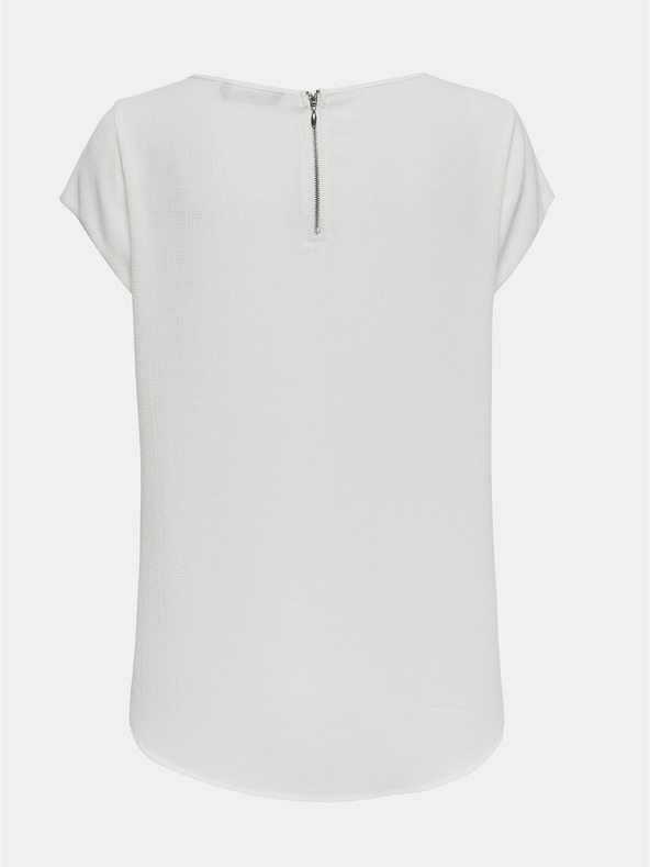 ONLY Krémová blúzka so zadným zipsom ONLY Vic