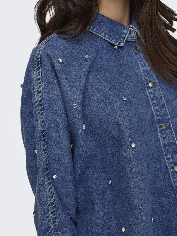 ONLY Modrá dámska džínsová košeľa ONLY Grace