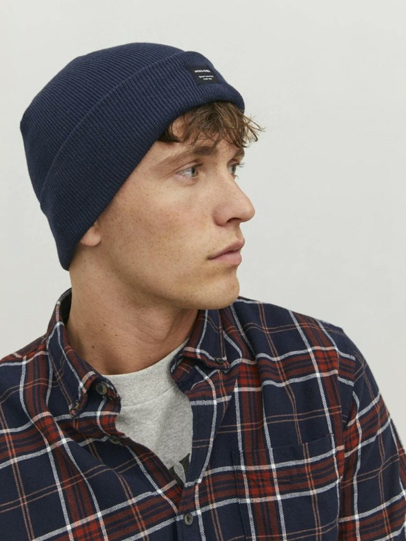 Jack & Jones Tmavomodrá pletená zimná čiapka Jack & Jones DNA