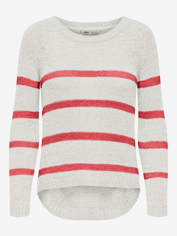 ONLY Oranžovo-biely dámsky pruhovaný sveter ONLY Geena