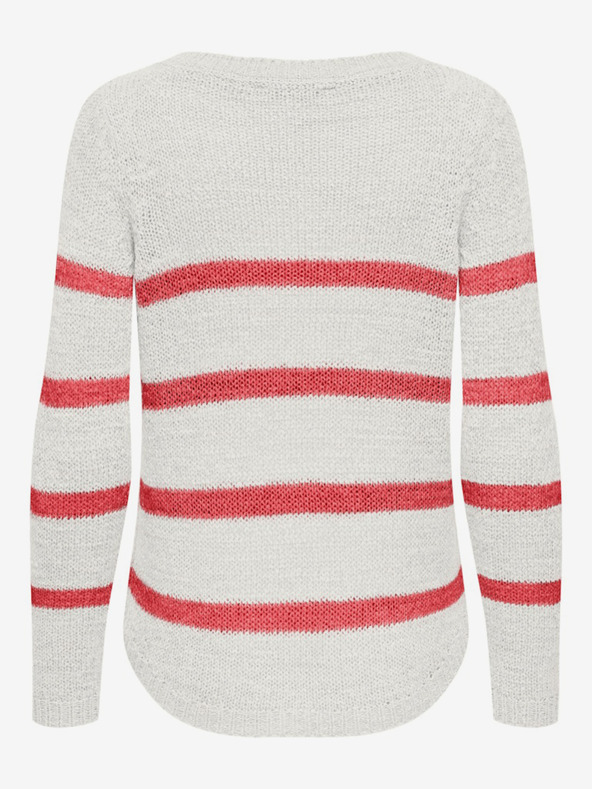 ONLY Oranžovo-biely dámsky pruhovaný sveter ONLY Geena