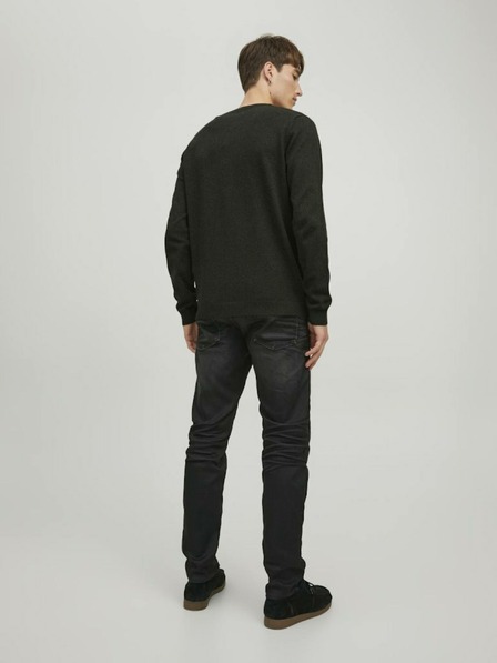 Jack & Jones Tmavozelený pánsky sveter Jack & Jones
