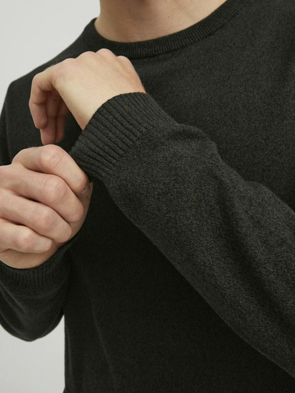 Jack & Jones Tmavozelený pánsky sveter Jack & Jones