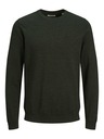 Jack & Jones Tmavozelený pánsky sveter Jack & Jones