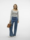Vero Moda Šedá pruhovaná základná košeľa s dlhým rukávom VERO MODA Maxi košeľa