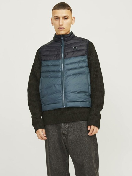 Jack & Jones Čierno-modrá pánska prešívaná vesta Jack & Jones