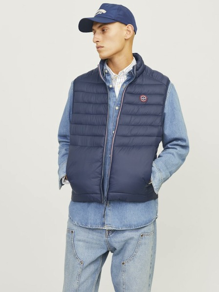 Jack & Jones Tmavomodrá pánska prešívaná vesta Jack & Jones