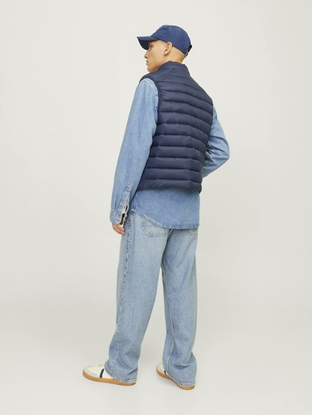 Jack & Jones Tmavomodrá pánska prešívaná vesta Jack & Jones