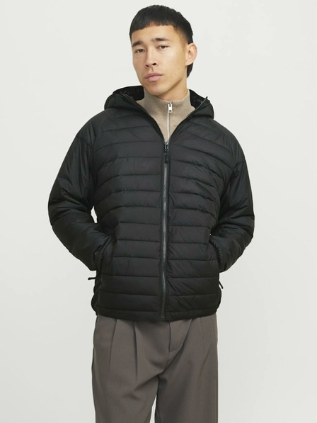 Jack & Jones Jack & Jones Pánska čierna prešívaná bunda