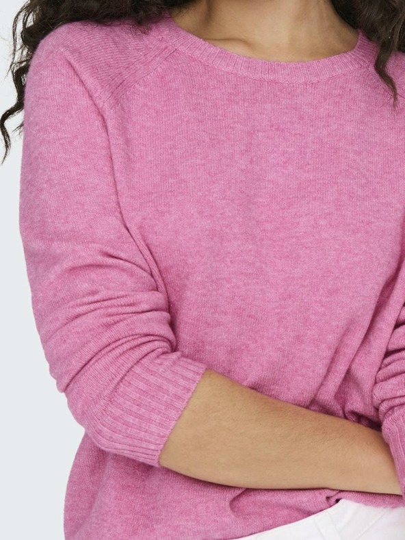 ONLY Ružový dámsky sveter ONLY Lesly