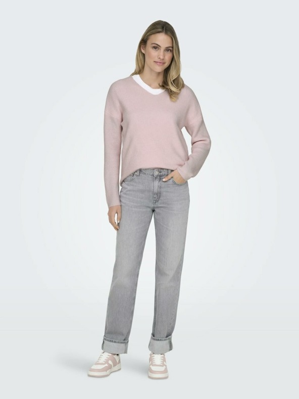 ONLY Ružový dámsky sveter ONLY Camilla