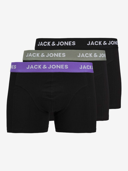 Jack & Jones Súprava troch čiernych pánskych boxeriek Jack & Jones