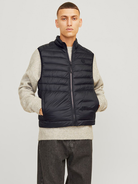 Jack & Jones Čierna pánska prešívaná vesta Jack & Jones Sprint