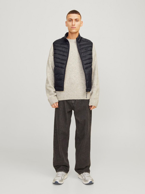 Jack & Jones Čierna pánska prešívaná vesta Jack & Jones Sprint