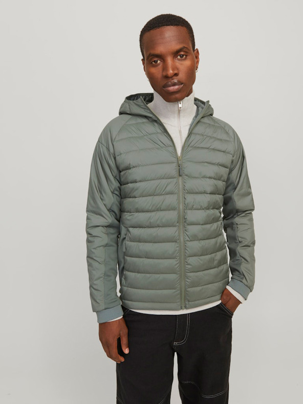 Jack & Jones Zelená pánska prešívaná bunda Jack & Jones