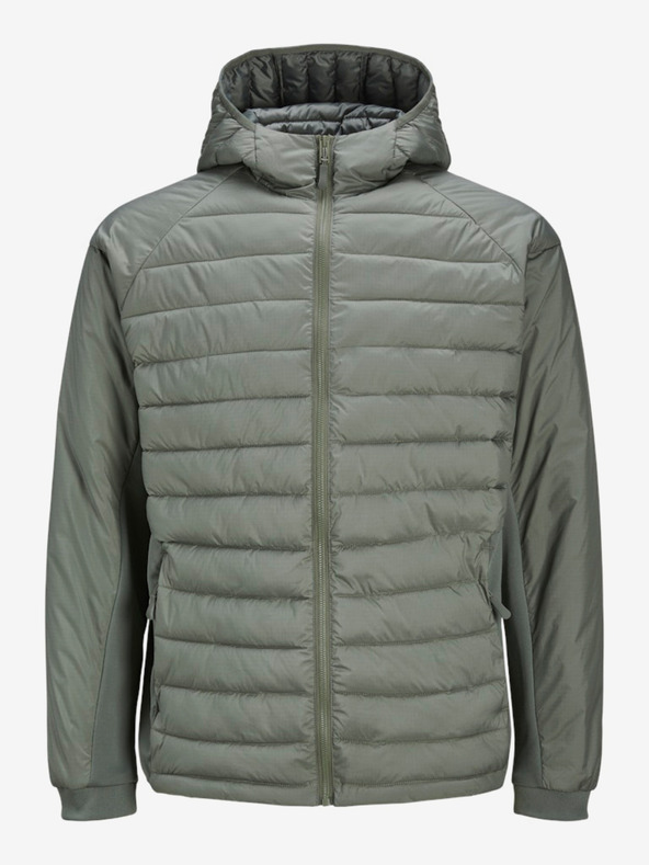 Jack & Jones Zelená pánska prešívaná bunda Jack & Jones