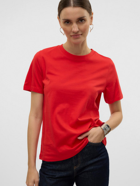 Vero Moda Červené dámske tričko Vero Moda Paulina