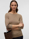 AWARE by VERO MODA Hnedé dámske pruhované tričko AWARE by VERO MODA Fiona