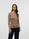 AWARE by VERO MODA Hnedé dámske pruhované tričko AWARE by VERO MODA Fiona