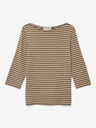 AWARE by VERO MODA Hnedé dámske pruhované tričko AWARE by VERO MODA Fiona