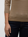 AWARE by VERO MODA Hnedé dámske pruhované tričko AWARE by VERO MODA Fiona