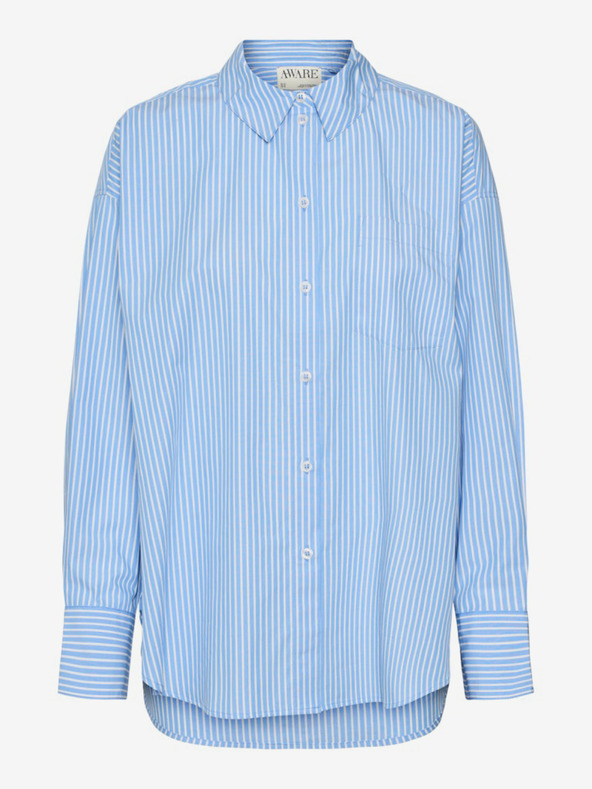 AWARE by VERO MODA Modré dámske pruhované tričko AWARE by VERO MODA