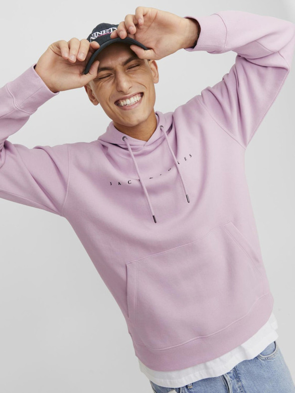 Jack & Jones Svetloružová pánska mikina s kapucňou Jack & Jones Star