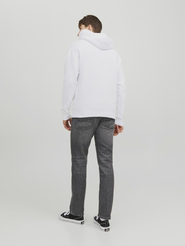 Jack & Jones Biela pánska mikina Jack & Jones Star s kapucňou
