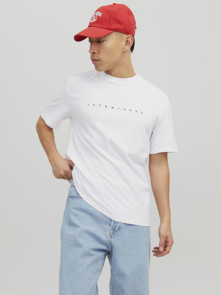 Jack & Jones Biela pánska mikina s kapucňou Jack & Jones Star