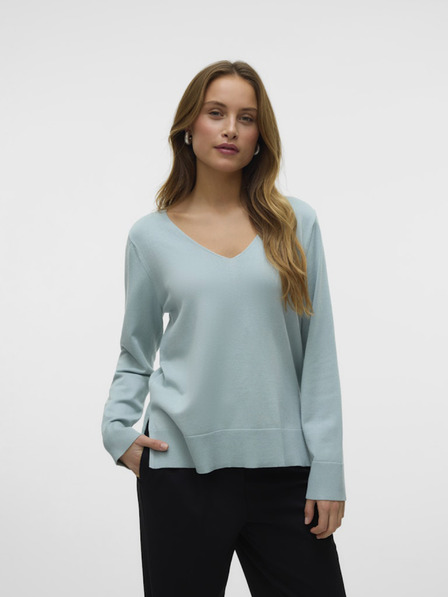 Vero Moda Zelený dámsky sveter Vero Moda Silje