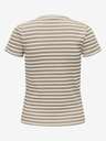 Jacqueline de Yong Bielo-hnedé dámske pruhované tričko JDY