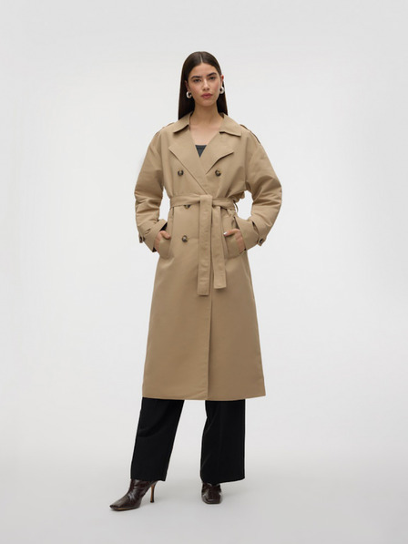 Vero Moda Béžový dámsky kabát Vero Moda Chloe