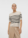 Vero Moda Čierno-béžový dámsky pruhovaný sveter Vero Moda Saba