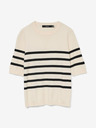 Vero Moda Čierno-béžový dámsky pruhovaný sveter Vero Moda Saba