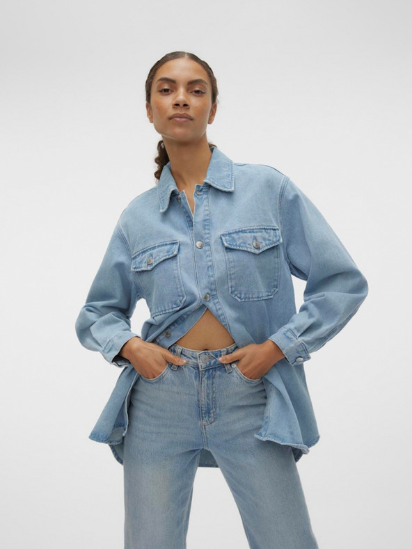 Vero Moda Svetlomodrá dámska džínsová bunda Vero Moda Naya
