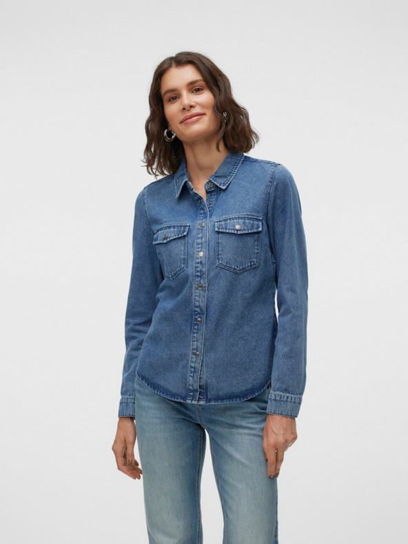 Vero Moda Modrá dámska džínsová košeľa Vero Moda Jennie