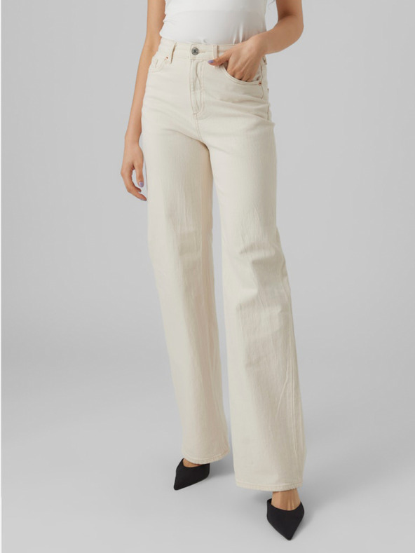 Vero Moda Krémové dámske džínsy Vero Moda Tessa