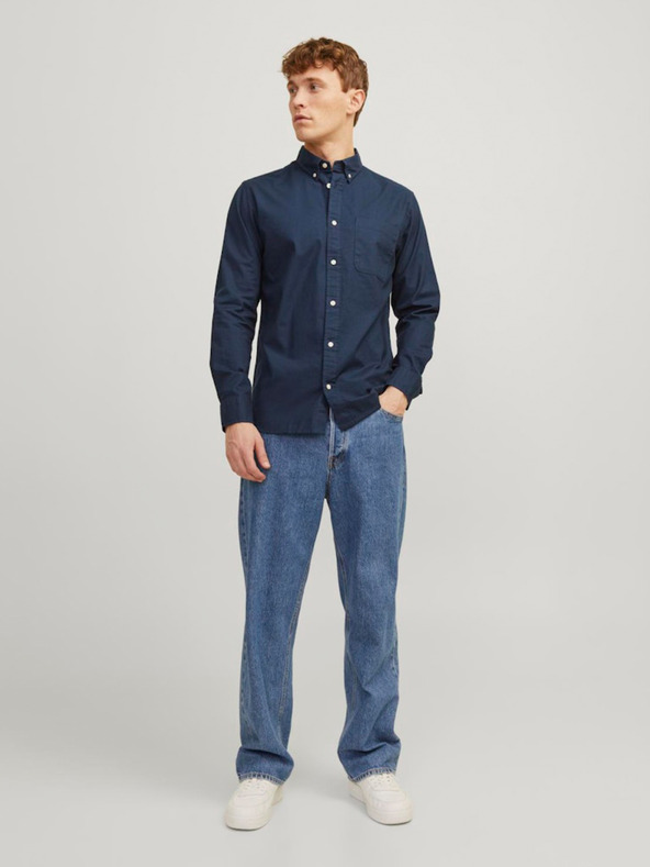 Jack & Jones Tmavomodrá pánska košeľa Jack & Jones Brook