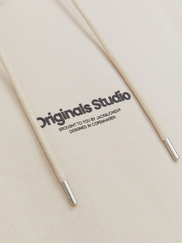 Jack & Jones Béžová Jack & Jones Pánska mikina s kapucňou Vesterbro