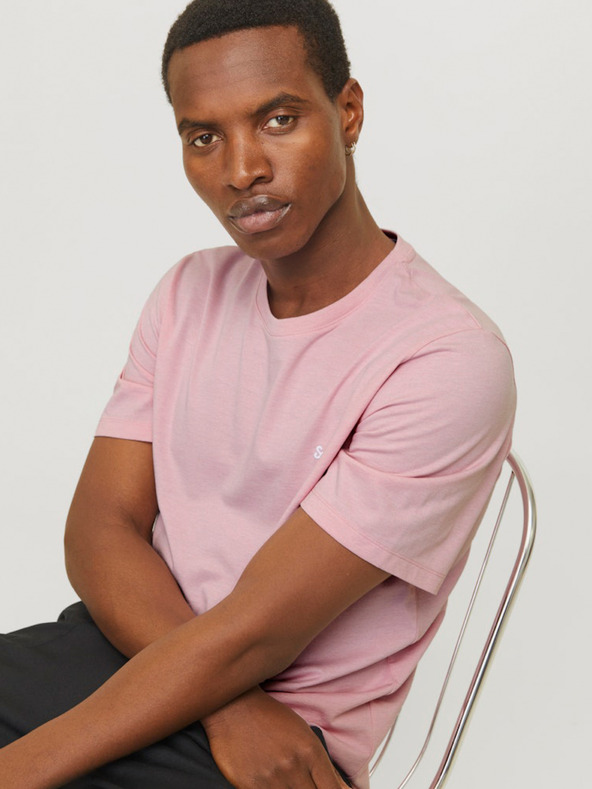 Jack & Jones Ružové pánske tričko Jack & Jones Paulos