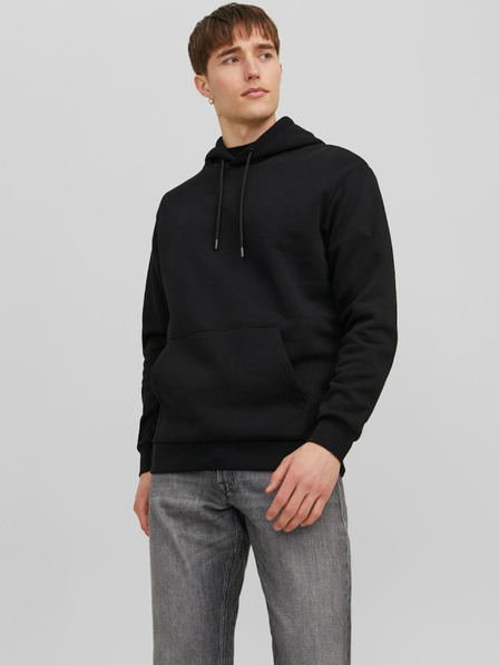 Jack & Jones Čierna pánska mikina s kapucňou Jack & Jones Bradley