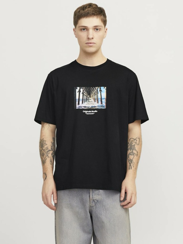 Jack & Jones Čierna pánska košeľa Jack & Jones Vesterbro