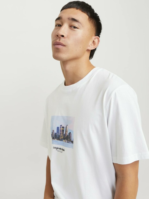 Jack & Jones Biela pánska mikina Jack & Jones Vesterbro