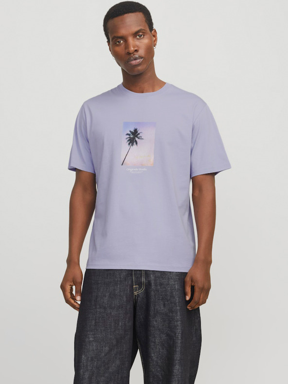 Jack & Jones Svetlo fialové pánske tričko Jack & Jones Vesterbro