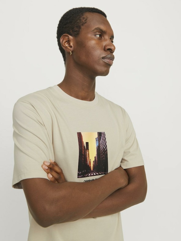 Jack & Jones Jack & Jones Vesterbro béžová pánska košeľa