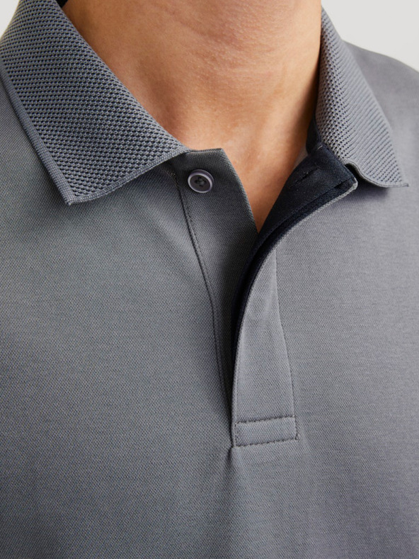 Jack & Jones Šedá pánska polokošeľa Jack & Jones Crodney