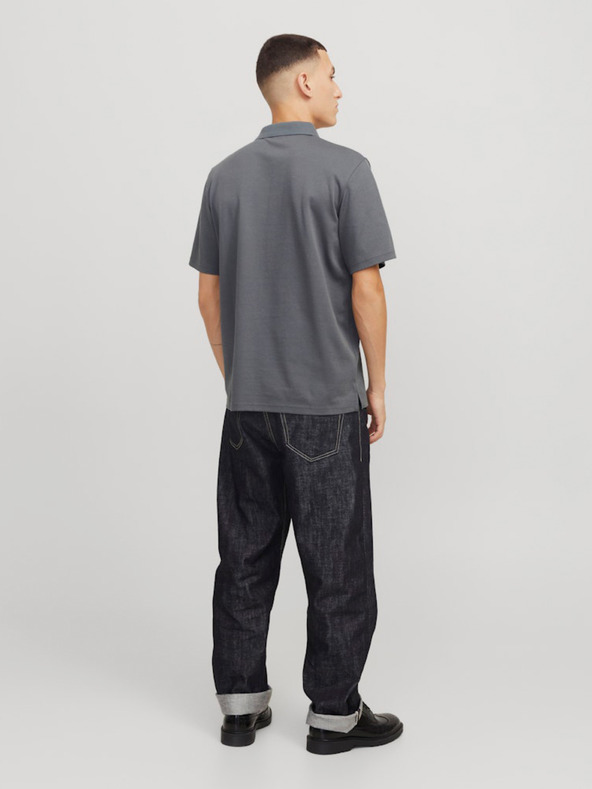 Jack & Jones Šedá pánska polokošeľa Jack & Jones Crodney