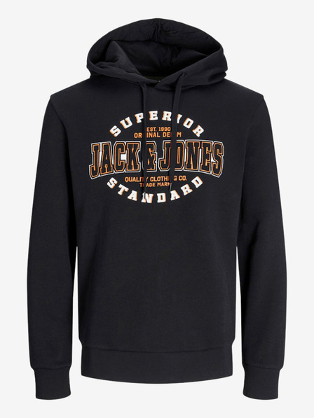 Jack & Jones Čierna pánska mikina s kapucňou Jack & Jones Logo